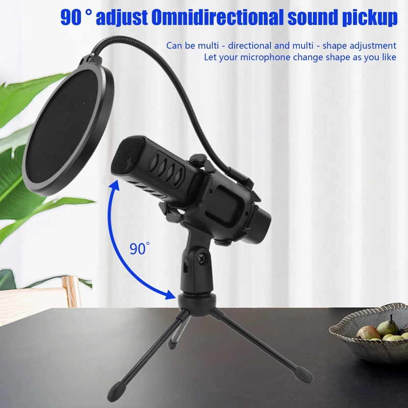 Конденсаторный микрофон Type-C для телефона ноутбука Поющая игр потоковой записи