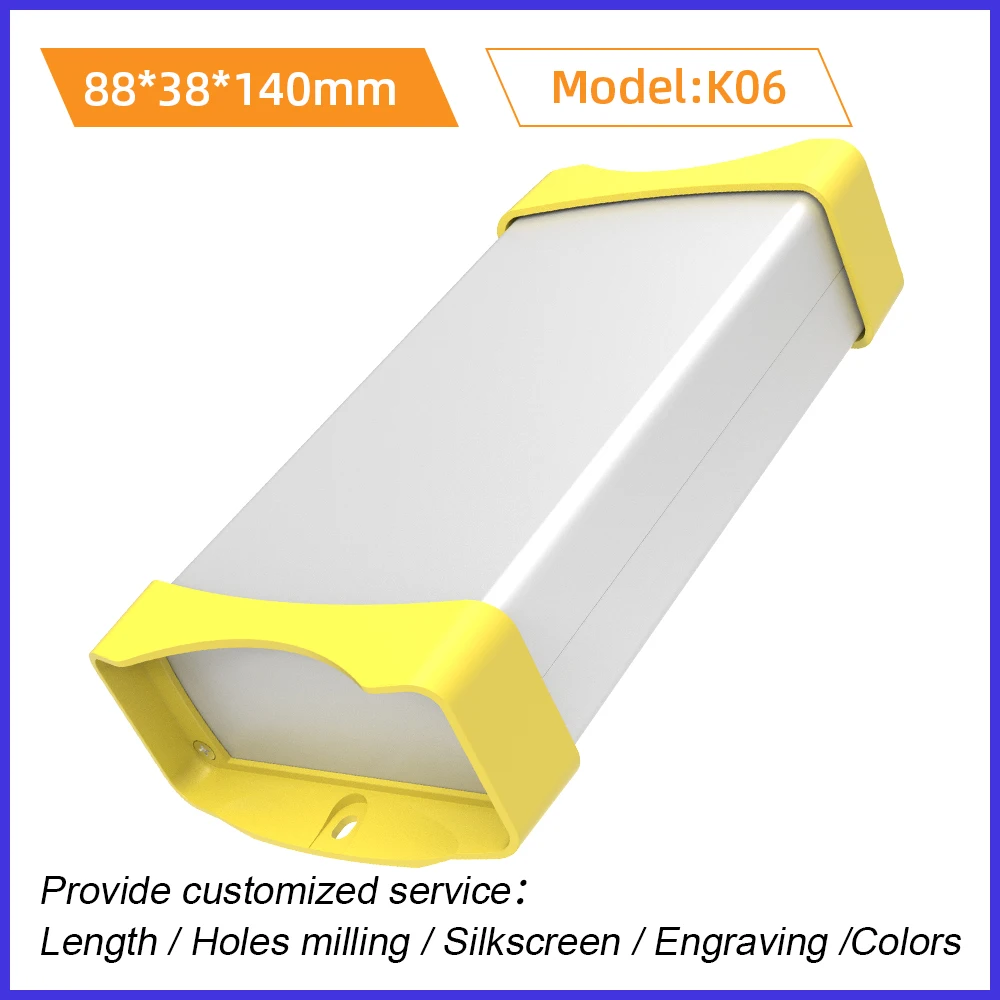 

Aluminum Extrusion Housing Extruded Case Pcb Plastic Box Rail Transit Aluminum Enclosure Instrument K06 88*38mm