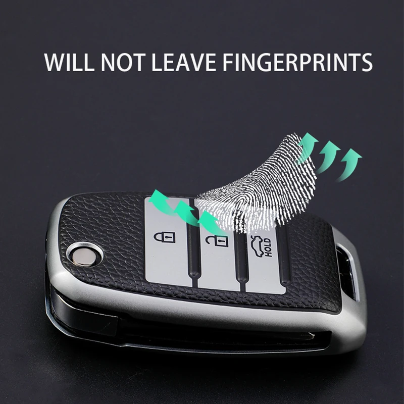 Чехол для автомобильного ключа из ТПУ и кожи с 3 кнопками Kia Rio K2 Ceed Cerato K3 Sportage 4 Picanto