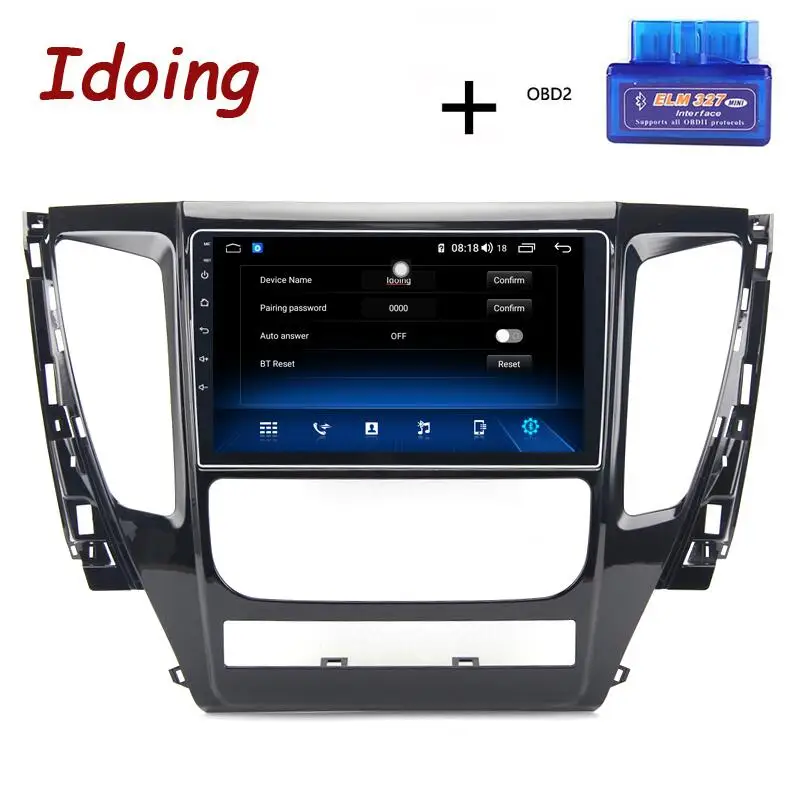 Standard with OBD Idoing " 4G+ 64G 2.5D Восьмиядерный автомобильный Android 8,1 радио плеер для MITSUBISHI PAJERO Sport- gps навигация Нет 2 din dvd - Цвет: Standard with OBD