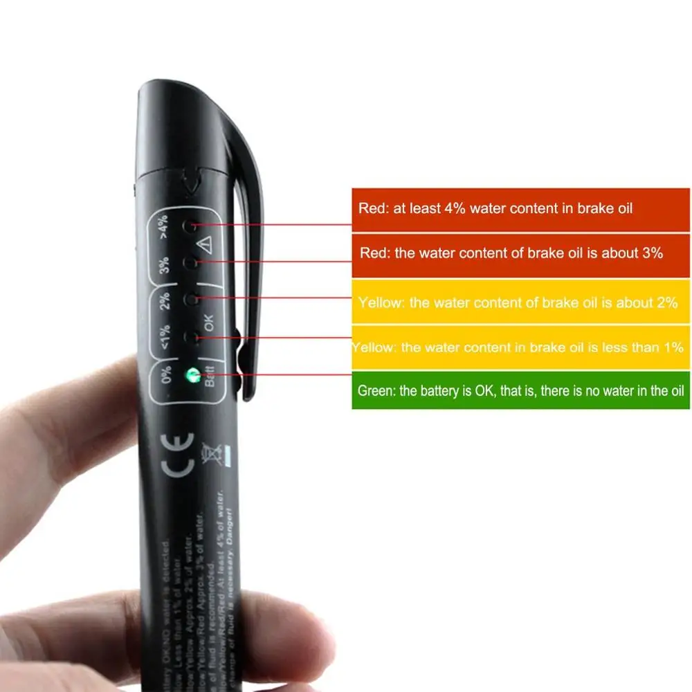 

New Best Brake Fluid Tester LED Car Vehicle Auto Automotive Testing Tool fluid tester Car Brake Fluid Tester Pen in stock