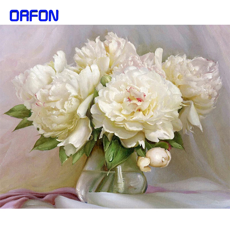 ORFON рамка с цветами DIY Цифровая фотография Раскраска по номерам современное