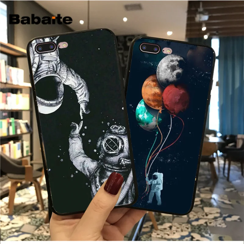 Защитный чехол для телефона Babaite Space Love Moon Astronaut сделай сам Apple iPhone 11 pro max 5 6 6S 7 8 Plus X