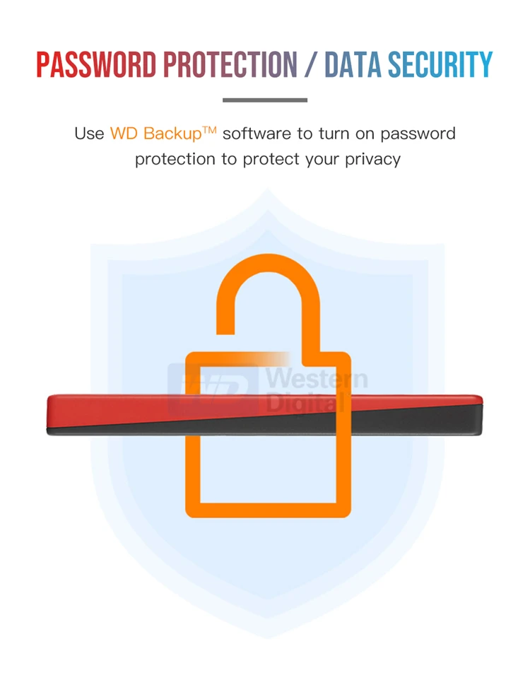Western Digital WD портативное шифрование жесткого диска 1 ТБ/2 ТБ/4 ТБ устройства хранения SATA3 My Passport внешний жесткий диск USB3.0 для ПК
