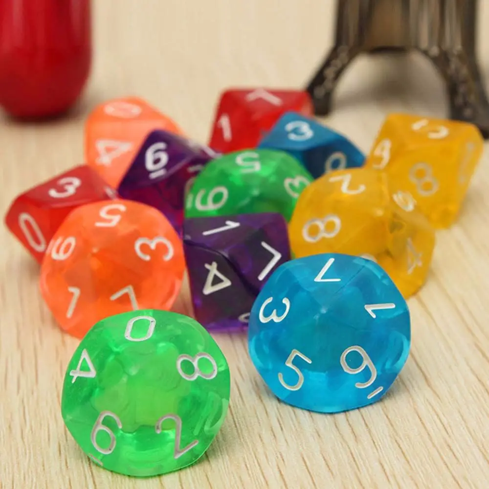 Durable 10 Pcs Sided D10 Dice Party Role Playing Games Favor Board Entertainment Lovers Toy Gift | Спорт и развлечения