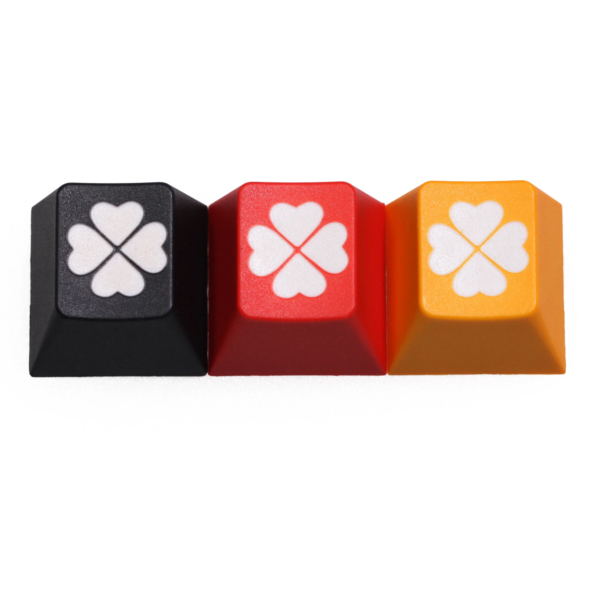 Новинка - клавиша из PBT скульптуры с пропиткой красителем и выжиганием лазером ESC r1 1x, украшенная символом удачливого четырехлистного клевера и вишневого профиля, для механической клавиатуры.