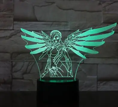 Тёплый белый Overwatch OW 3D светодиодный светильник, акриловый ночник, USB Настольный декоративный Настольный светильник, интересные подарки для детей GX773 - Испускаемый цвет: Тёплый белый
