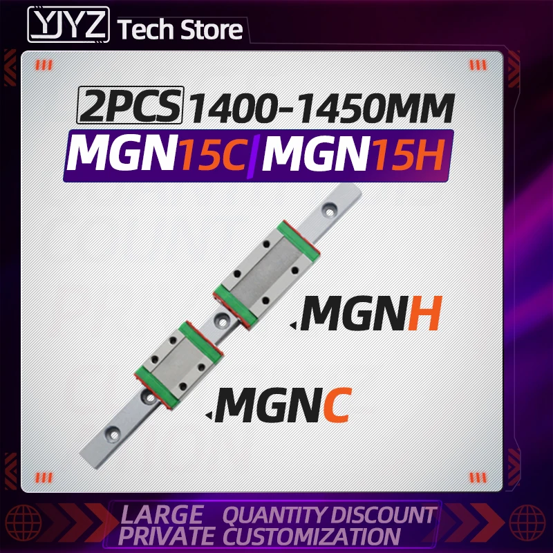 

Новинка 15 мм линейная направляющая MGN15 1400 мм 1450 мм 1 шт. линейная направляющая + 2 шт. MGN15H или MGN15C миниатюрная каретка, запчасти для ЧПУ 3D-принте...