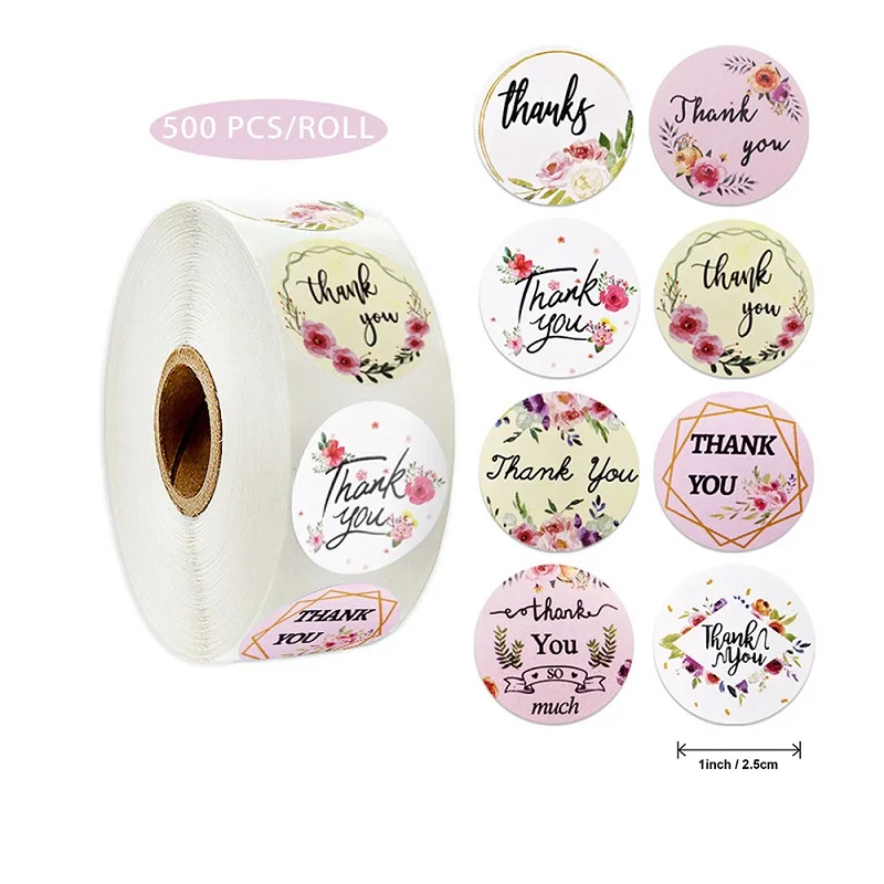 

500pcs Thank you Love Design Diary Scrapbooking Stickers Gift Sealing Stickers Festival Birthday Party Gift Decorations Labels