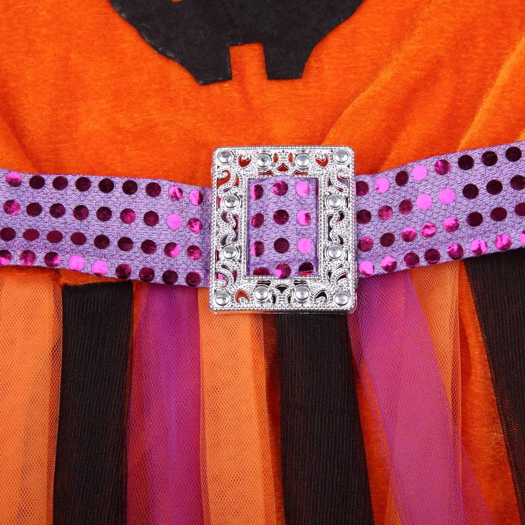 girl winter dress Toddler girls long sleeve Kids Baby Girl Halloween Pumpkin Tulle Dress+Cap+Bags Outfits Autumn Costume | Детская