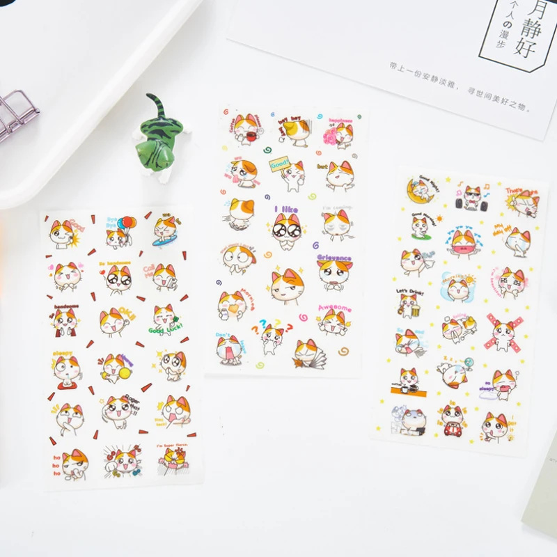 6 шт./упак. из кореи Kawaii Стиль с бантом и принтом в виде больших кошачьих глаз