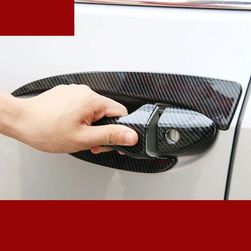 Lsrtw2017 углеродное волокно abs Автомобильная дверная Чаша Ручка планка для toyota corolla