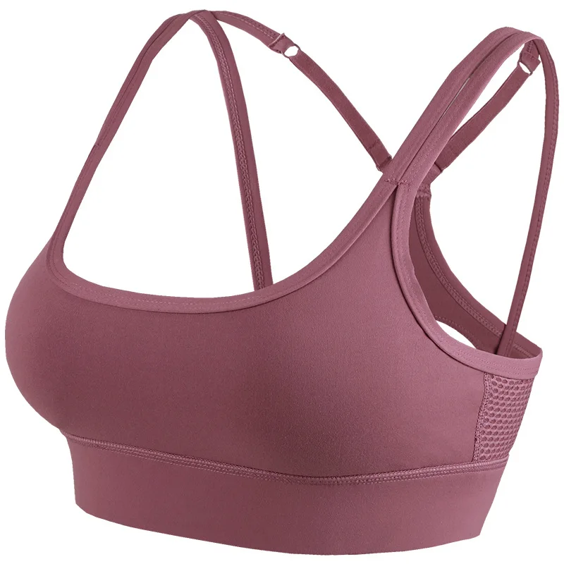 

White sports bra beauty back underwear cross fitness sports bra suspenders sports vest women