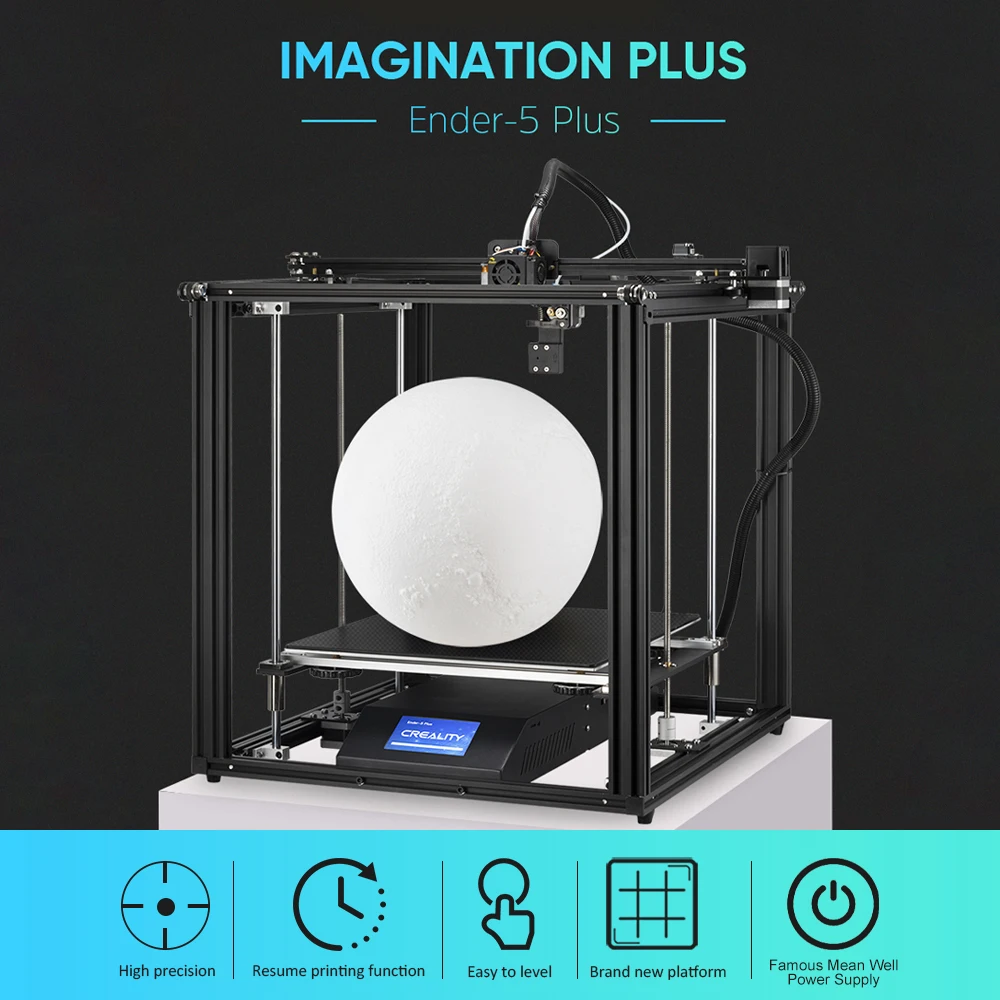 Набор для сборки 3D-принтера Creality 3D Ender-5 Plus 350*350*400 мм блок питания Mean Well с сенсорным