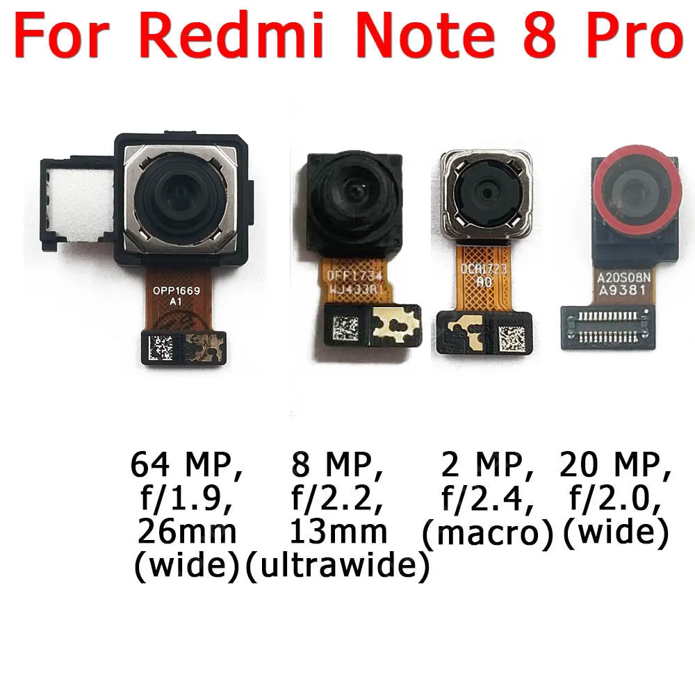 

Original Front Rear Back Camera For Xiaomi Redmi 8 8A Note 8 Pro Note8 Main Facing Camera Module Flex Replacement Spare Parts