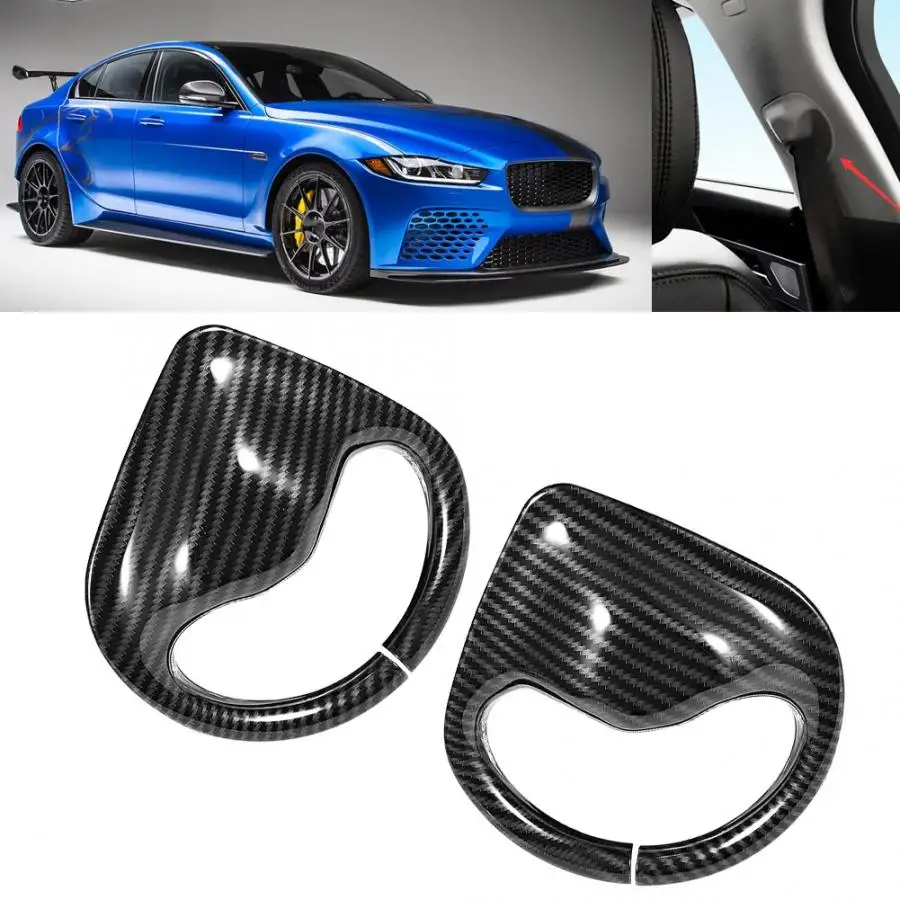 2pcs Safety Belt Cover Trim Carbon Fiber Texture Accessory Fit for Jaguar XE ABS Material car accessories | Автомобили и