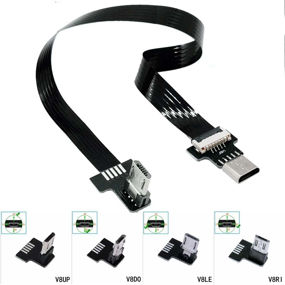 

10cm FPC Micro USB Weiblichen zu Micro USB Männlichen F / M FPV Erweiterung Extender Datum Lade Kurze OTG kabel Schwarz 20CM 50C