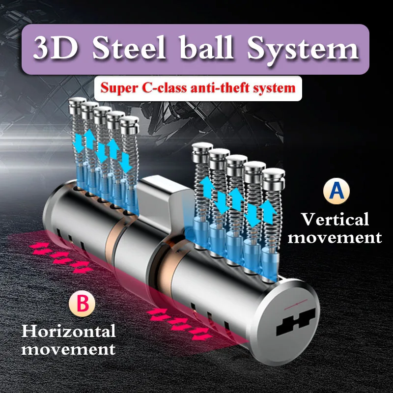 Super C Class 12 Key Cylinder Anti-theft Core Of The Door Lock Universal Copper Plated Chrome Customized Cylinders - купить по