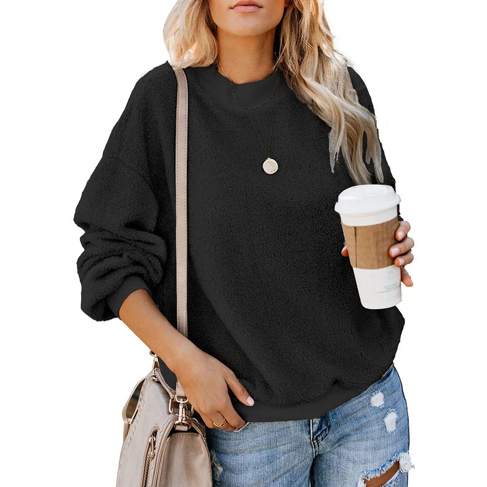 

Women Casual Winter Sweatshirt Long Sleeve Pullover Femme Hooded Cactus Printed Sweatshirts Black