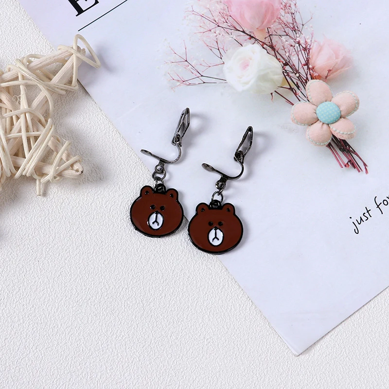 FENGLI Фламинго коала милые серьги с животными черные пирсинг Медвежонок Эмаль