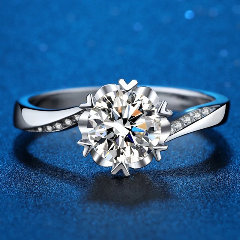 

Proposal Moissanite Ring Passed Diamond Test Perfect Letter S925 Sterling Silver Diamond Rings Luxury Gift Fashion 1ct romantic