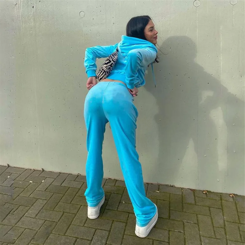 

2021 New Sports and Leisure Women's Loose Casual Cuffs Hooded Zipper Long-sleeved Shirt + Bandage Waist Sports Women's Pants