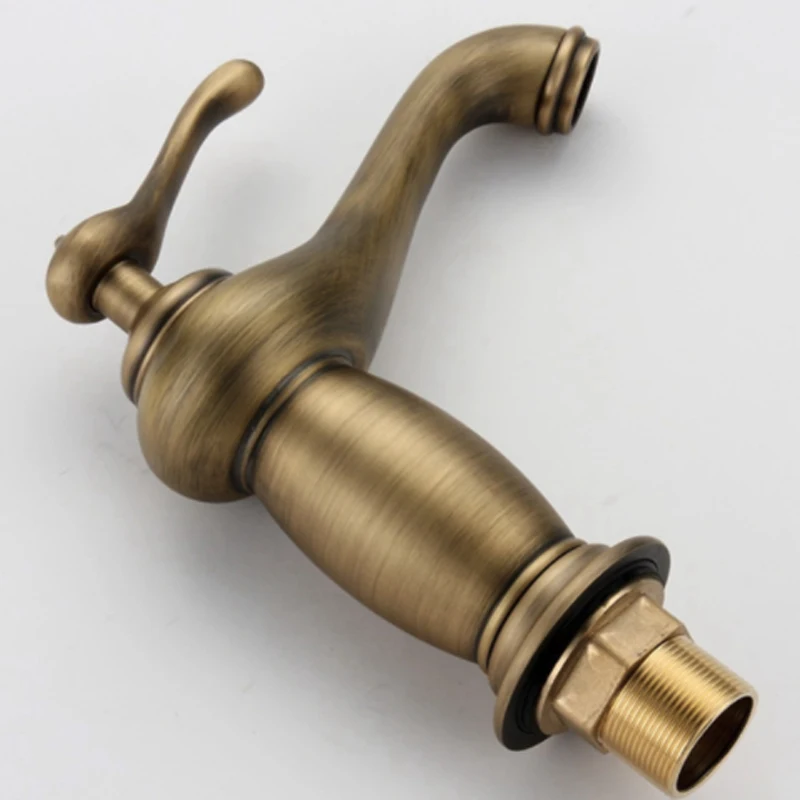 Антикварный латунный Смеситель для умывальника с одной ручкой смесители из