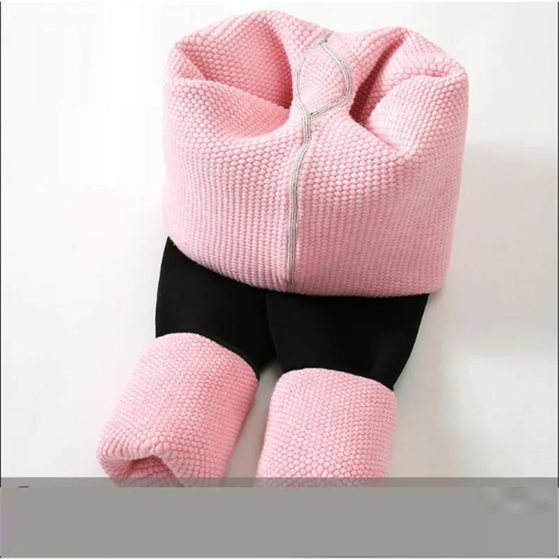 Plush and thickened one-piece cotton pants for women's slim body and extra thick winter high waisted bottomed pants