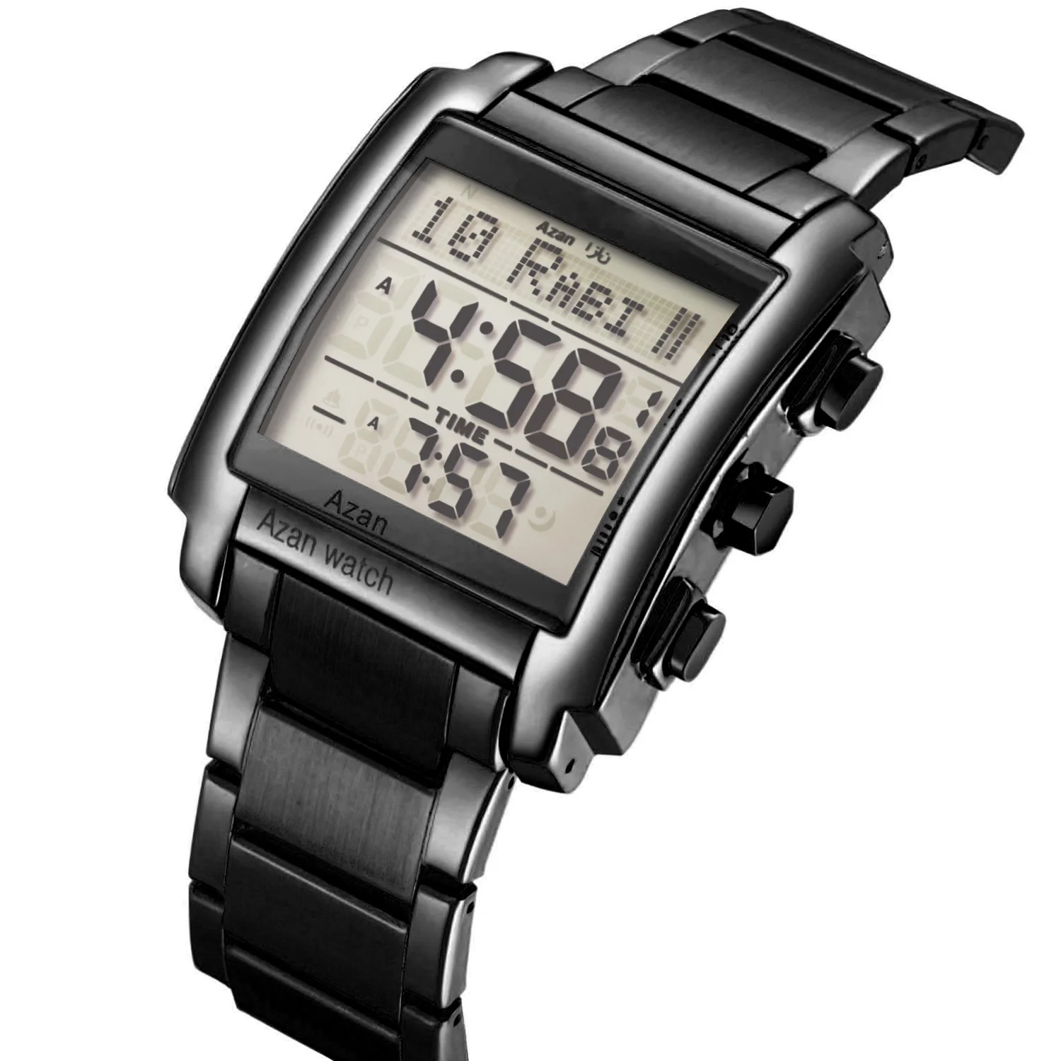 2021 Новые мусульманские молитвенные часы золотые наручные из нержавеющей стали