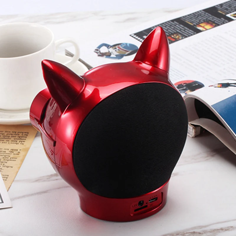 

Cat Head Fashion Bluetooth Speaker Mini Portable Wireless Speaker with Led Light 3D Stereo Subwoofer Support TF Card
