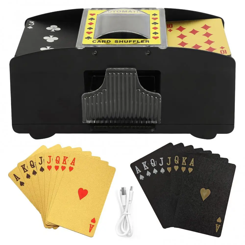 

50% скидка Лидер продаж! Автоматическая покерная карта Shuffler 2 деки питание от аккумулятора USB зарядка Shuffling машина с 2 деками игральные карты