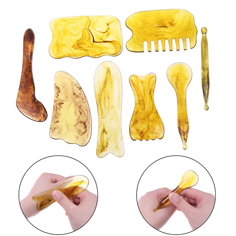 

Aventurine Natural Resin Guasha Massage Sticks Tool SPA Therapy Massager Scraping Board Antistress Body 8 Styles