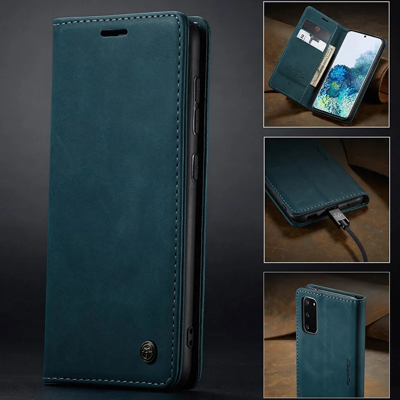 Роскошный Магнитный кожаный чехол бумажник CaseMe для Samsung Galaxy S9 S10 S20 Plus телефона Note