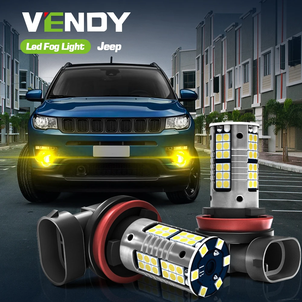 

2pcs LED Fog Light Blub Lamp Canbus H11 For Jeep Cherokee KL 2014-2019 Compass 2011-2021 Grand Cherokee 2014-2020 Renegade