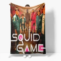 squid game throw blanket on bed 3d pattern plush flannel blanket pet siamese bedspreads fur print thin quilt 1pcs sofa cover