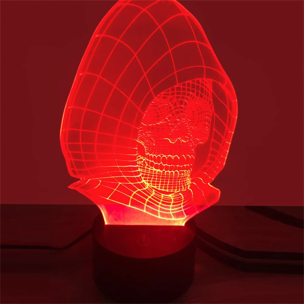 Светодиодный ночсветильник на Хэллоуин 3D иллюзионная лампа с дистанционным