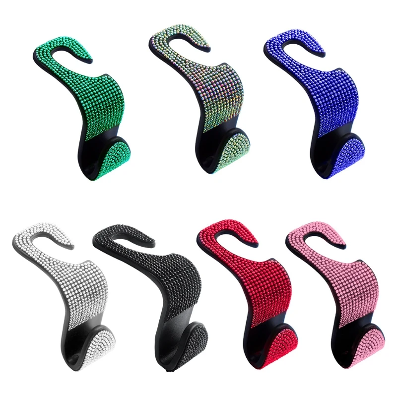 

Автомобильный крючок с блестящими стразами, универсальная вешалка на подголовник сиденья, крючок для хранения сумок, аксессуары для интерь...