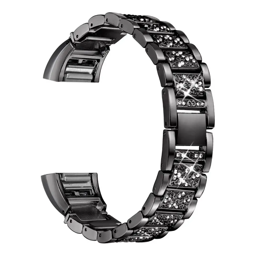 

Metal Strap For Fitbit Charge 2 Band Rhinestone Stainless Steel Replacement Bracelet Watch Band For Fit bit Charge 2