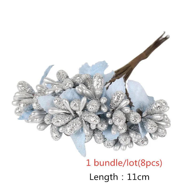 Style 2 Silver 144 шт. Смешанные Серебряные Искусственные цветы вишни тычинки ягоды Комплект 8/10/12/90 DIY Рождество свадебный подарок венок Декор YD0605 - Цвет: Style 2 Silver