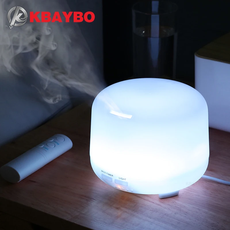 

KBAYBO 300ML Electric Ultrasonic Air Humidifier USB Aromatherapy Essential Oil Aroma Diffuser with Remote Control 7 Color Lights