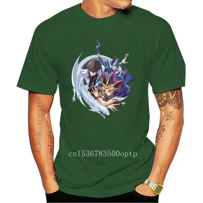 

Футболка Yugioh Kaiba и Yugi для мужчин, хлопковая рубашка с синими глазами, белым драконом, темным фокусником, в стиле аниме, хип-хоп, хараджой