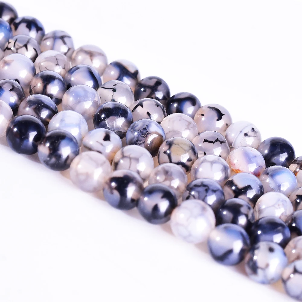 Круглые бусины черного дракона 15 дюймов россыпью 6 8 10 12 мм|Бусины| |