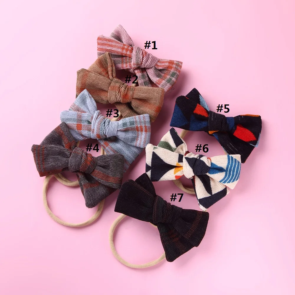 

7Pcs Baby Girls Cotton Linen Headband Toddler Nylon Hairband Elastic Head Band Soft Infant Princess Newborn Photography Props