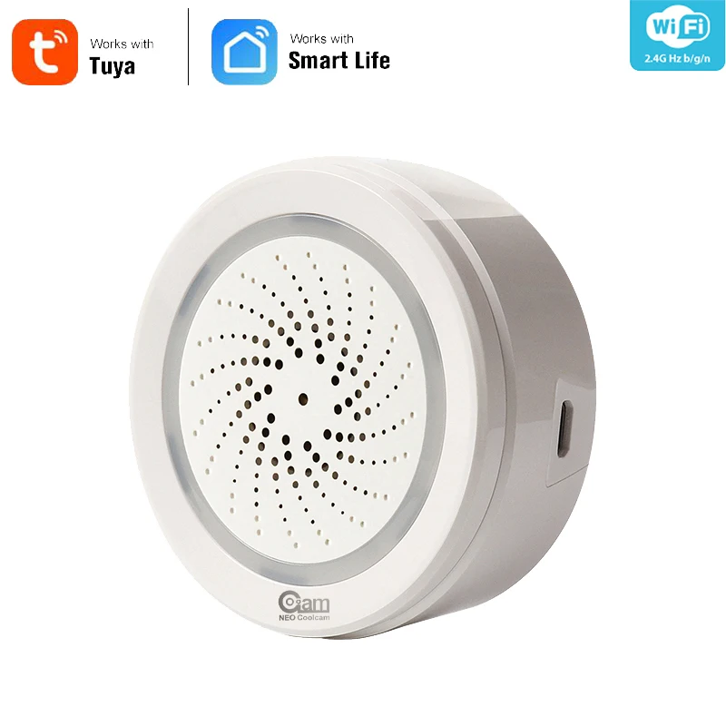 Датчик температуры и влажности NEO Coolcam Wi Fi сирена совместима с Echo Google Home