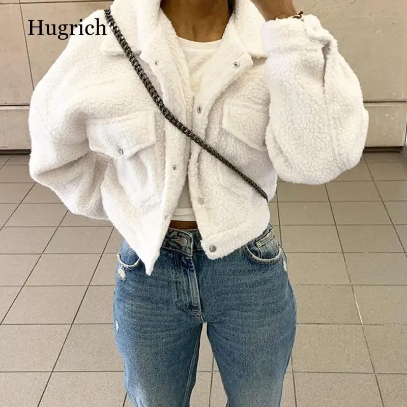 Модное пальто из овечьей шерсти на осень и зиму Женская куртка флисовые пушистые
