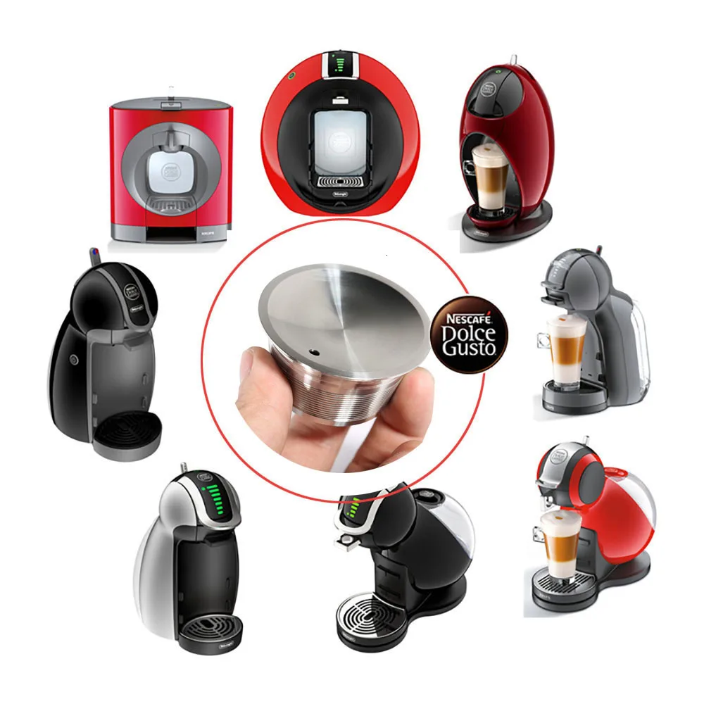 

Stainless Steel Dolce Gusto Refillable Coffee Capsule Tamper Filter Baskets Reusable Dripper Kitchen Accessories Christmas Gift