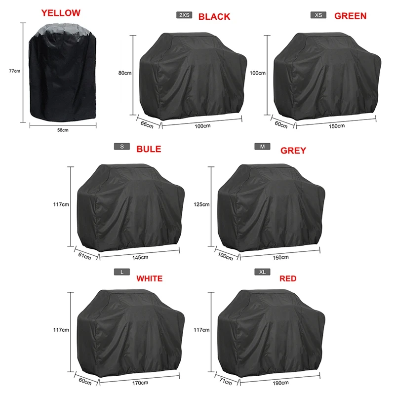 Grill Cover BBQ Cover Protection Dust-proof Waterproof Cloth Cover Square Barbecue Supplies For Outdoor BBQ Accessories