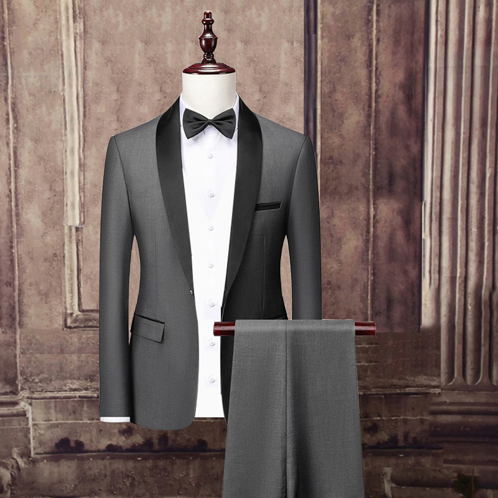 Suit Men Brand Homme Mariage Tuxedo Coat Pant Male Clothes Regular Slim Fit Business Royal Wedding Smoking Jacket Suits For Men