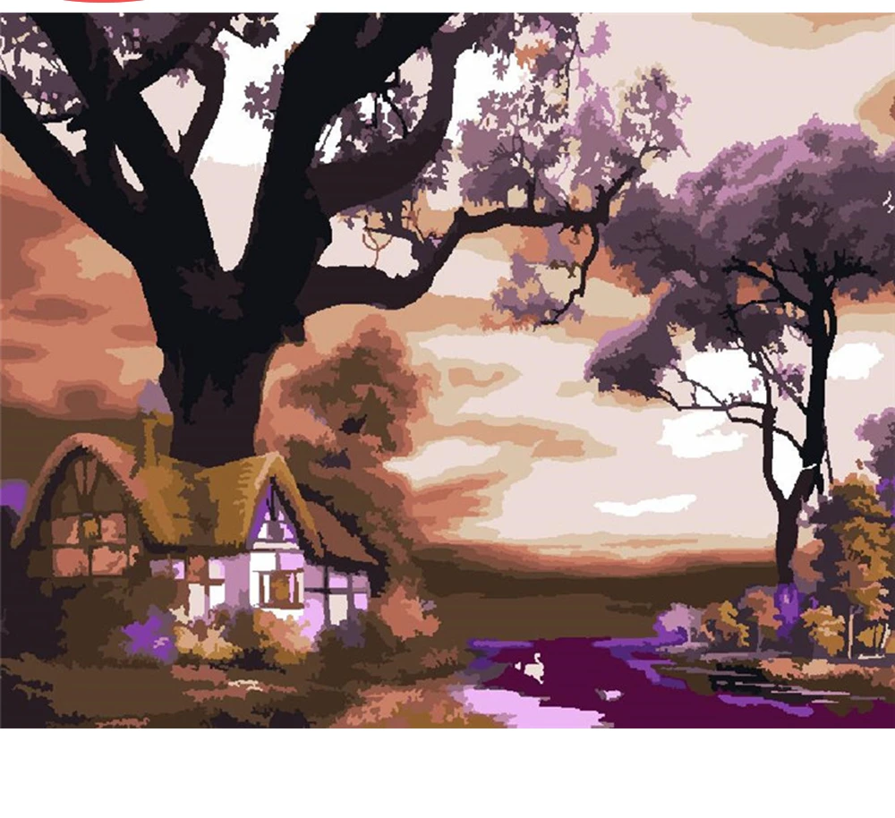 

CraftArtGo Painting By Numbers Landscape Drawing On Canvas HandPainted Gift Picture By Number Waterfall Kits Home Decoration