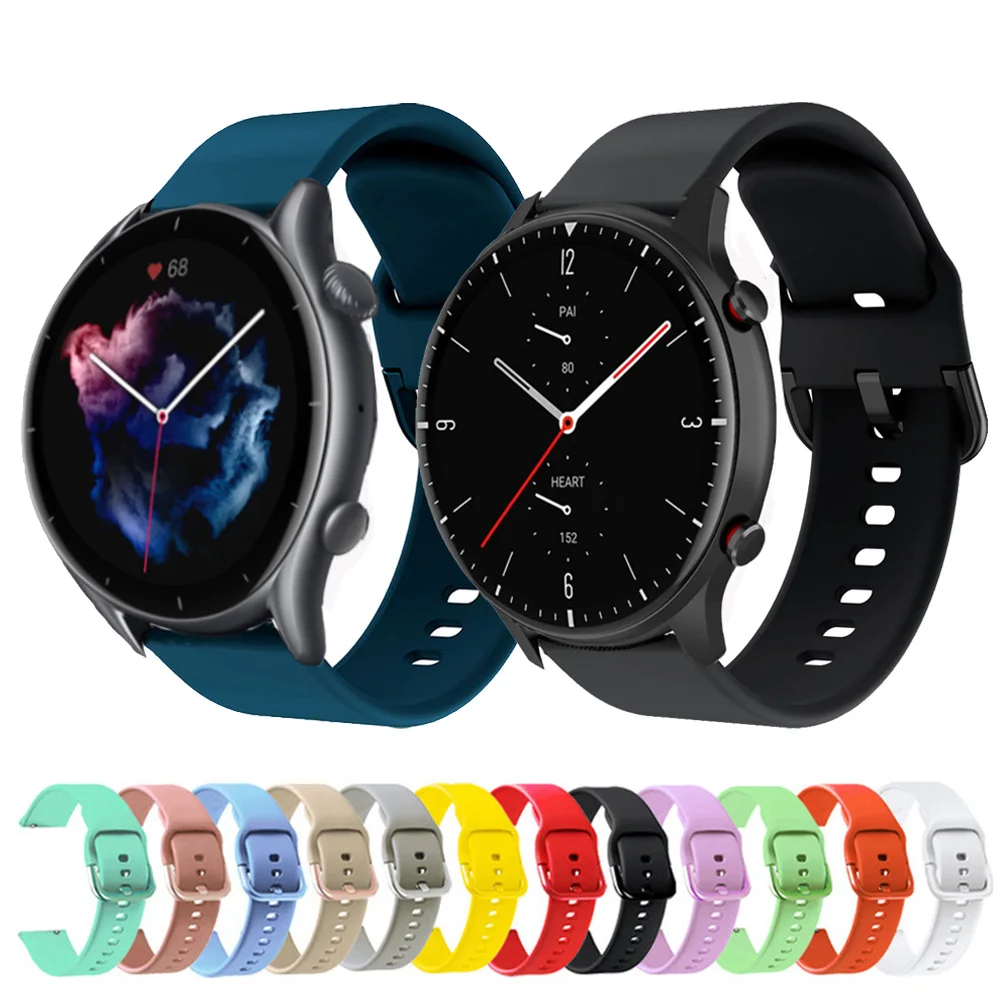 

22mm Samrt Watch Replacement Band For Amazfit GTR 3 3Pro Sport Silicone Wrist Bracelet For Amazfit GTR 2 eSIM 2 2E 47mm Strap